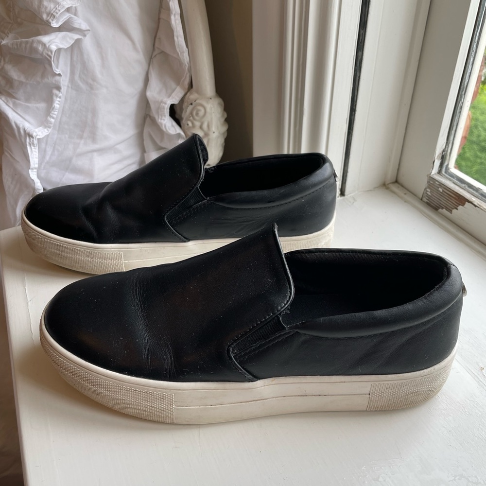 Black Steve Madden patent leather sneakers